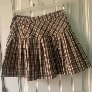 Y2K Schoolgirl Skirt in Brown
